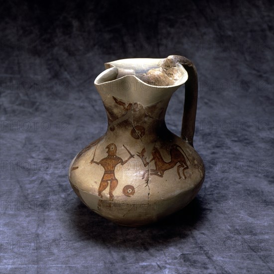 Jar of the horse training. Polychromed pottery from Numancia.