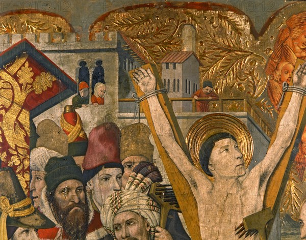 Altarpiece of Saint Vincent. Detail of the Saint in the rack.