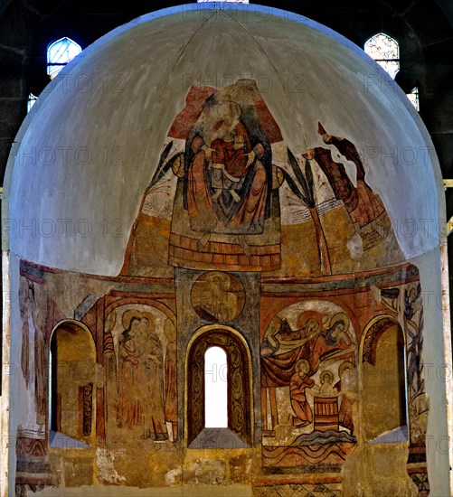 Murals in the apse with scenes of Jesus' childhood and Pantocrator, Polinyà c.1122. They come fro?