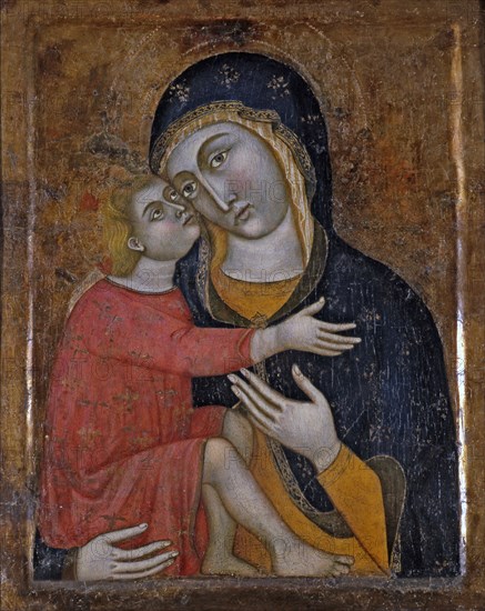 Virgin of the Choir', altarpiece from the monastery. It has been restored several times, the last?