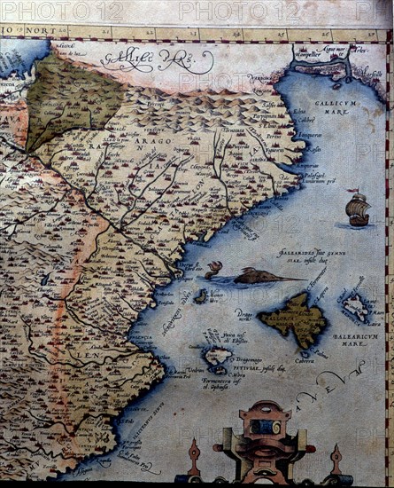 'Theatrum Orbis Terrarum' by Abraham Ortelius, Antwerp, 1574, map of the Kingdom of Aragon that ?