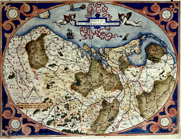 'Theatrum Orbis Terrarum' by Abraham Ortelius, Antwerp, 1574, map of Germany and the present Net?