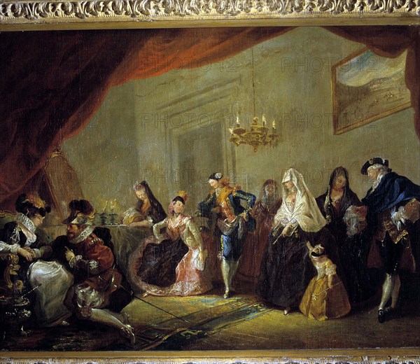 Rehearsal of a comedy, oil on canvas.