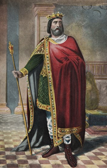 Don Ordoño II Adefónsiz (871-León, 924), King of Galice and León.