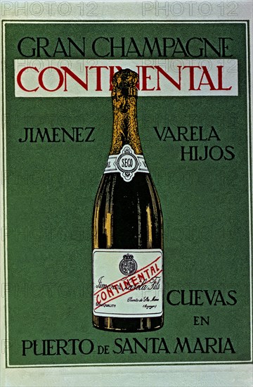 Poster advertising the champagne 'Continental' produced by Jimenez Varela and Sons in Puerto de S?