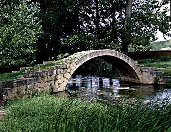 Ruins of the Roman bridge on the Jiloca river, located in the Roman road that went from Zaragoza ?