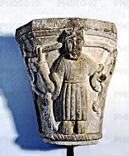 Capital from the crypt of the church of San Pedro de Madrona.