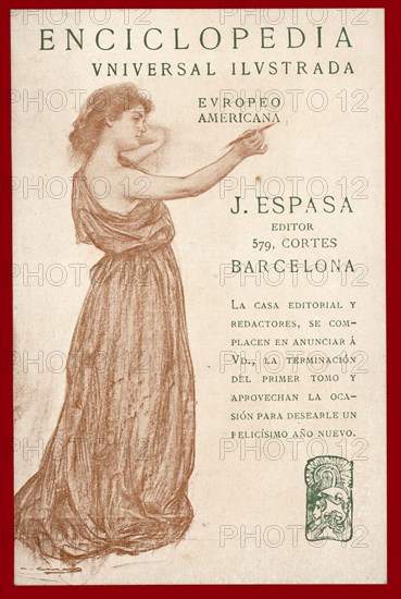 Advertising poster of the Universal Encyclopedia 'Espasa', 1902, work by Ramon Casas.