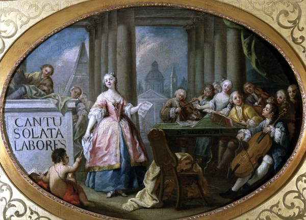 Allegory of singing, oil on canvas by Nicolas Valeta.