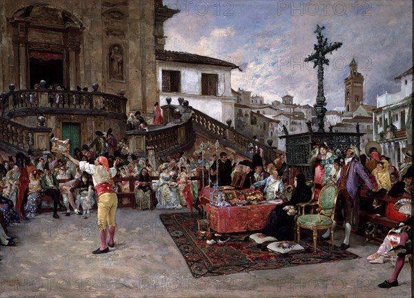 The Raffle of the Saint', oil on canvas, Rome 1875.