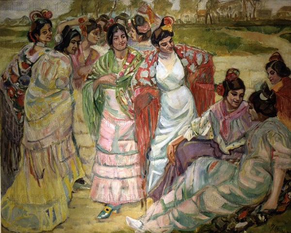 'Women with shawl' by Francis Iturrino.