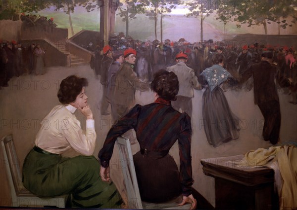 'Sardanas in the fountain of San Roque in Olot' oil by Ramon Casas 1901-1902.
