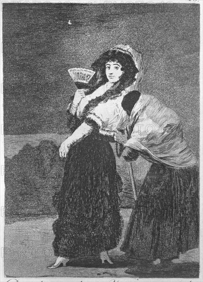 Los Caprichos, series of etchings by Francisco de Goya (1746-1828), plate 16: 'Dios la perdone: y?