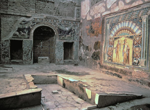 Mosaics in the House of Neptune and Amfitrita in the Herculaneum.