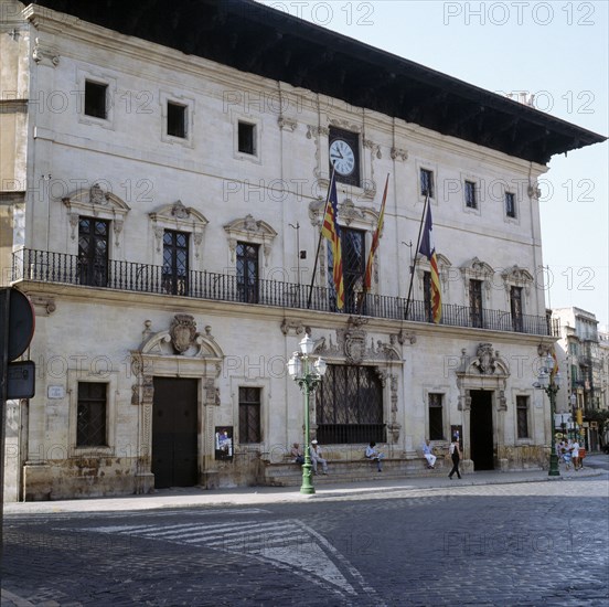 Façade of the City Hall of Palma de Mallorca.