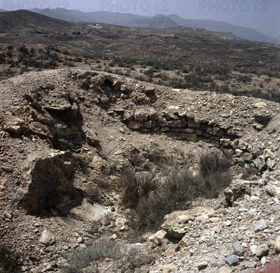 Detail of the archaeological site of Los Millares (Santa Fé de Modújar, Almería).