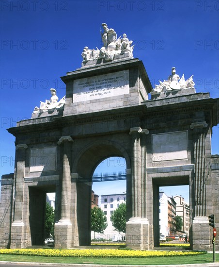 Gate of Toledo, 1827, in the City of Madrid.