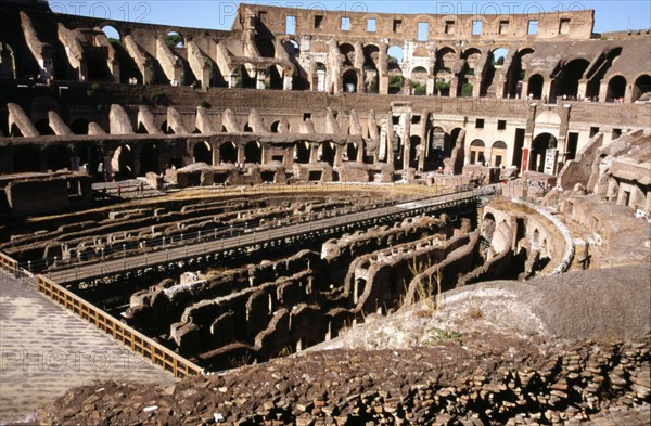 Rome, inside of the Colosseum, Roman circus dating from 72 a.C.