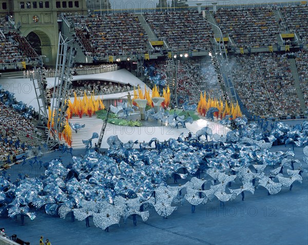 Performance of Fura dels Baus in the opening ceremony of the 1992 Olympic Games in Barcelona.