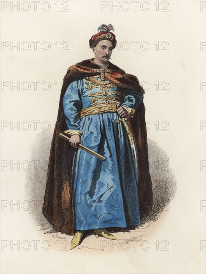 John III Sobieski, King of Poland (1629-1696), color engraving 1870.