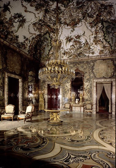 View of the Gasparini Room in the Royal Palace of Madrid, held in tribute to Italian composer Fra?