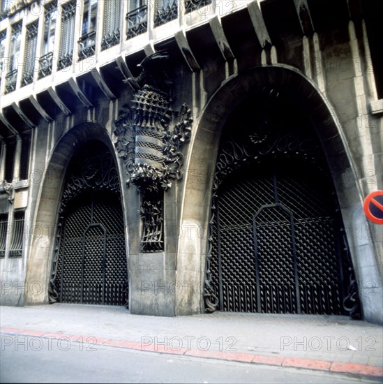 Detail of the façade of the Guell Palace, it was built between 1886 and 1891, designed by Antoni ?