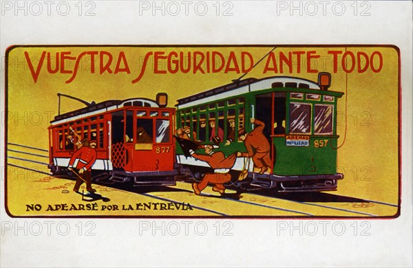 Advertising postcard published by the Compañía de Tranvías de Barcelona during the 1929 Internati?