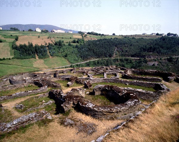 Ruins of the village, belonging to the culture Castro - Celta in Coaña (Asturias).