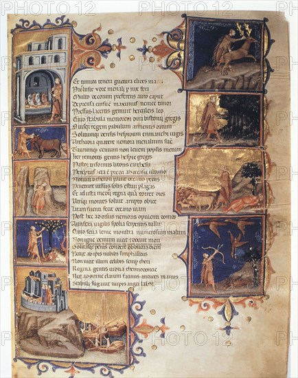 Page of 'Tragedy' by Seneca, 14th century manuscript.