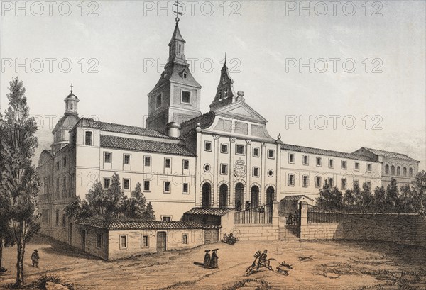 Old Convent and Church of the Augustinian Recollects, built in 1592, engraving 1870.