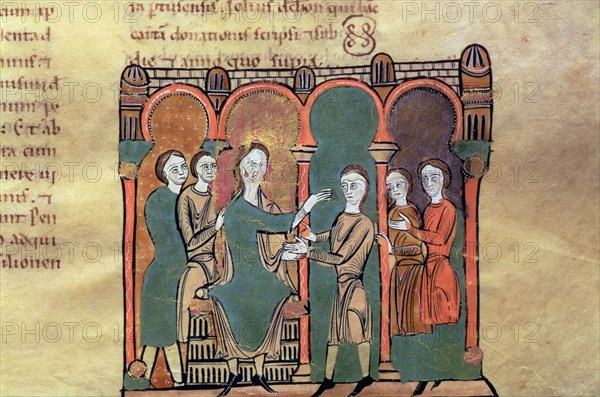 Sacramental Witness of Count Bernat I of Besalú the Tallaferro (? 970 - 1020), miniature in 'Libe?