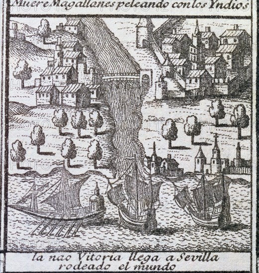 The ship Victoria on arrival to Seville in 1522, it was one of the five ships of Magellan's exped?