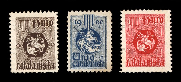 Commemorative stamps issued by 'Unió Catalanista', Catalan conservative nationalist political par?