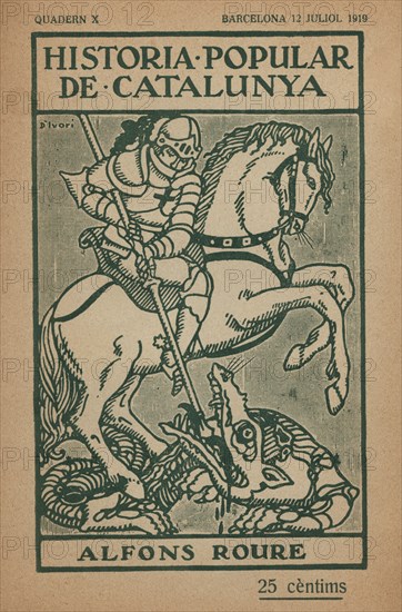 Cover of the illustrated book No.10 of July 12, 1919 of 'Història Popular de Catalunya' (Popular ?