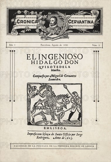 Cover of number 2 corresponding to August 1930 of the literary and bibliographical magazine 'Crón?