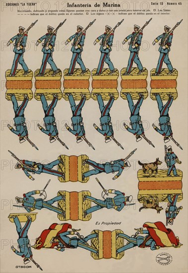 Children cut-out 'Infantería de Marina' (Marine), by la Tijera publishers, 1940.