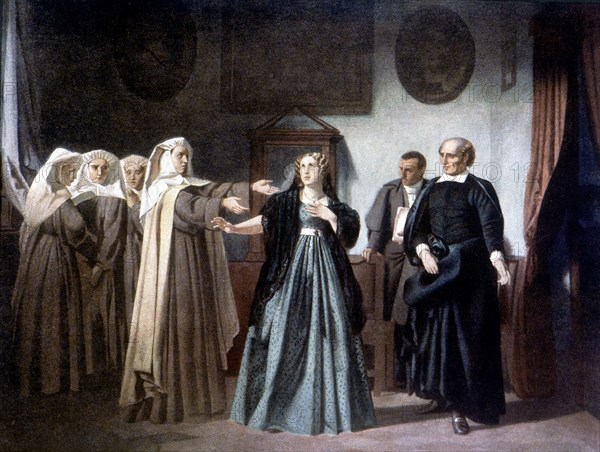 Mariana Pineda awaiting execution before going to the gallows on May 26, 1831 in Granada.