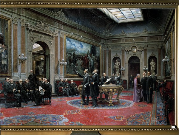 Conference of the Senate in March 1904' Oil by Asterio Mañanos.