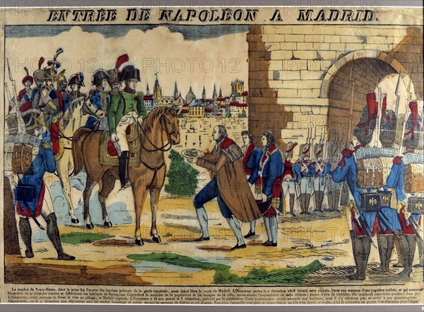 Entry of Napoleon in Madrid ', engraving by Jean Charles Pellerin.