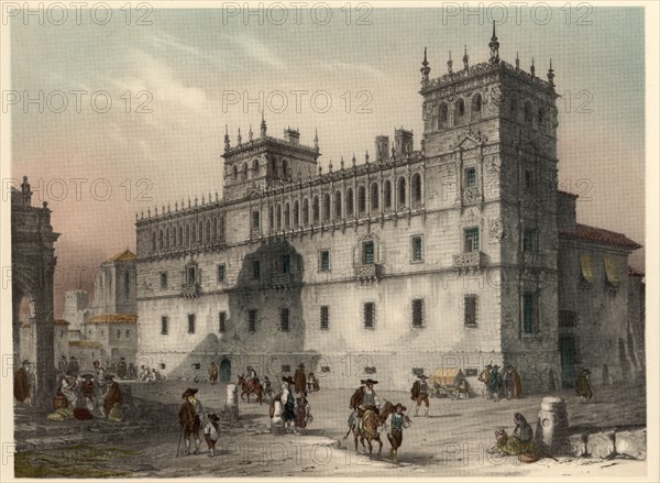 Palace of Condes de Monterrey in Salamanca, with scenes of life and traditional costumes of the t?