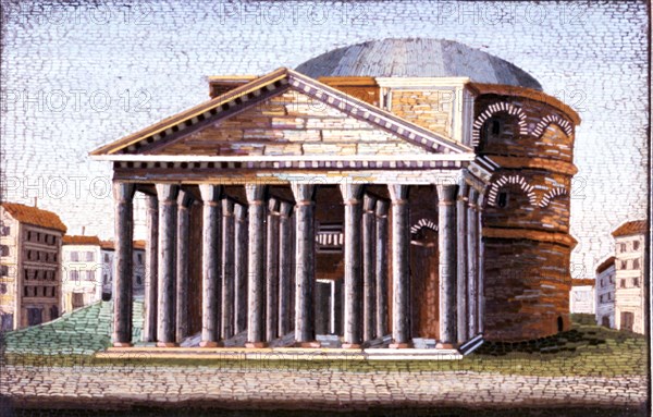 The Pantheon in Rome, miniature mosaic.