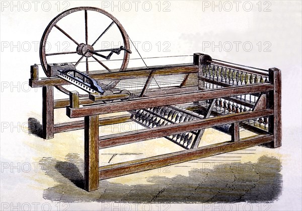 Hargreaves spinner, invented in 1768, also known as 'Spinning Jenny'.