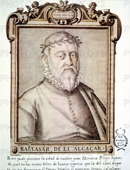 Baltasar de Alcázar (1530-1606). Spanish poet. Portrait in the 'Libro de descripción de verdadero?