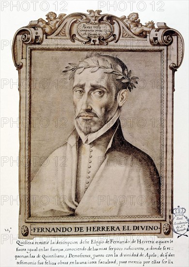 Fernando de Herrera 'El Divino' (1534-1597), Spanish poet. 'Libro de descripción de verdaderos re?