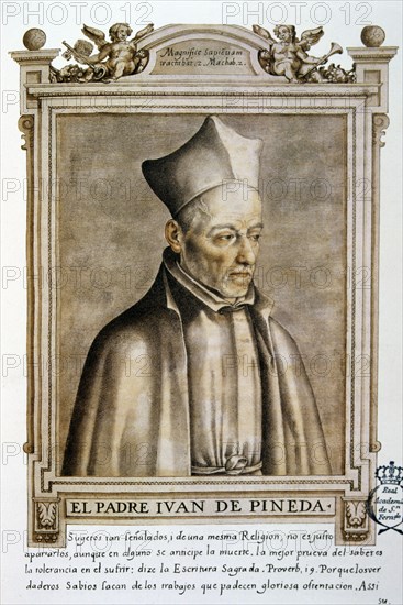 Juan de Pineda (1558-1637). Spanish jesuit. Author of 'Commentarium in job', in the book 'Libro d?