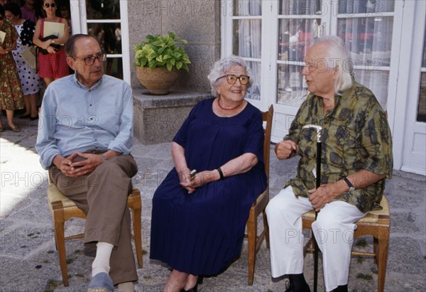 Rafael Alberti (1902-1999), Miguel Delibes (1920-2010)), Rosa Chacel (1898-1994) photo 1991.