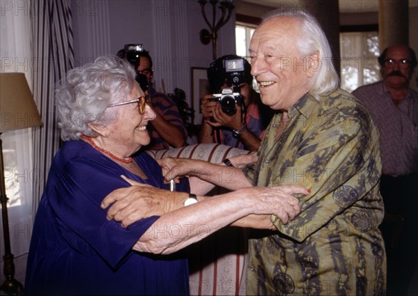 Rafael Alberti (1902-1999) and Rosa, Chacel (1898-1994), 1991 photo.