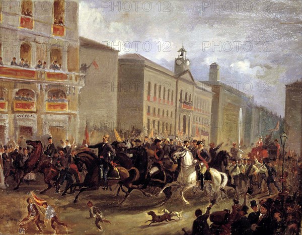 Proclamation of the First Republic in the Puerta del Sol, 1873.