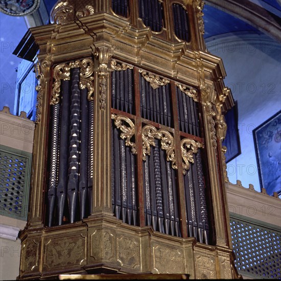 Detail of the organ of the Convent of San Jeronimo in Palma de Mallorca..