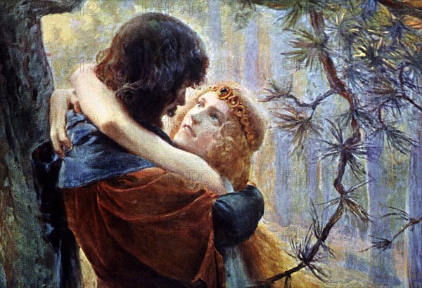 Tristan and Isolda, literary characters of medieval legend that symbolize the impossible love.